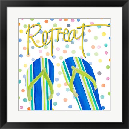 Framed Flip Flop Retreat I Print