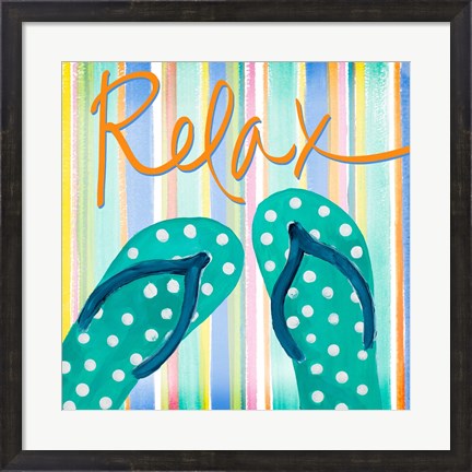 Framed Flip Flop Retreat III Print