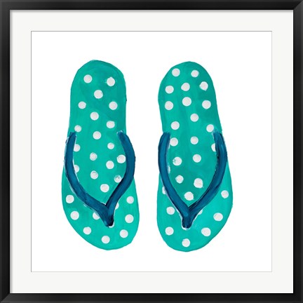 Framed Polka Dot Flip Flops I Print