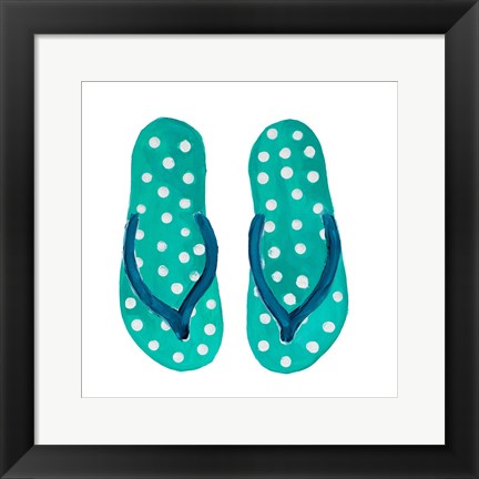 Framed Polka Dot Flip Flops I Print