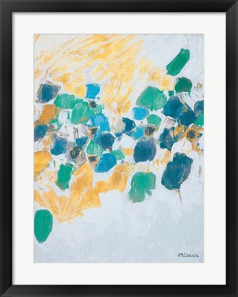 Framed Gold &amp; Teal Internodes Print