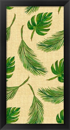 Framed Palms On Linen Pattern Print