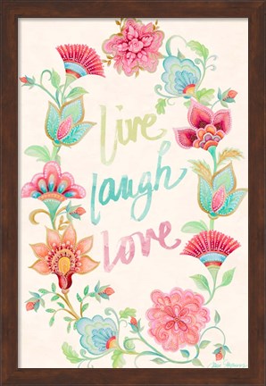 Framed Live Laugh Love Wreath Print