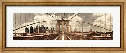 Framed Brooklyn Bridge (sepia) Print