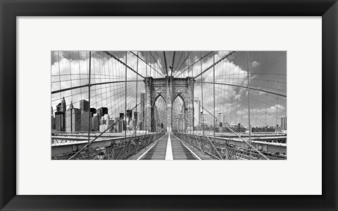 Framed Brooklyn Bridge BW Print