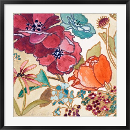 Framed Le Jardin Colorful I Print