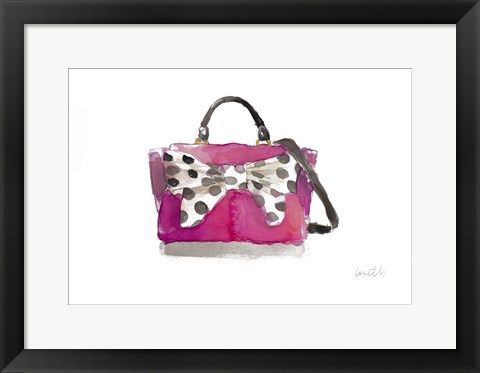 Framed Watercolor Bow Satchel II Print