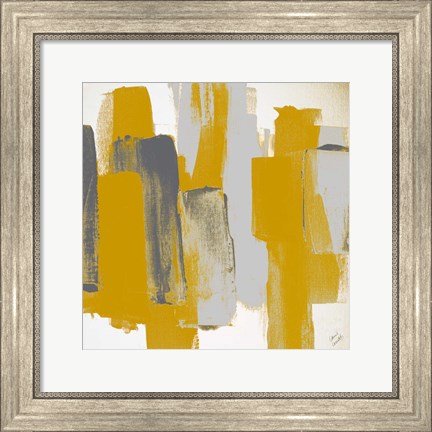 Framed Prevailing Gray Square II Print