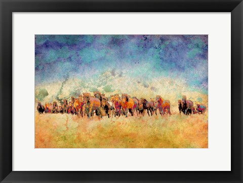 Framed Horse Herd Print