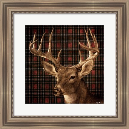 Framed Fall Splendor on Plaid Print