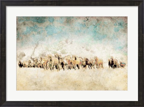 Framed Roaming Horses Print