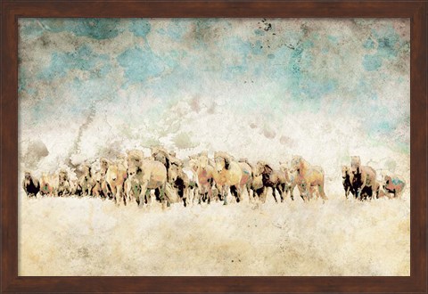 Framed Roaming Horses Print