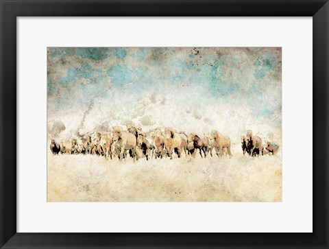 Framed Roaming Horses Print