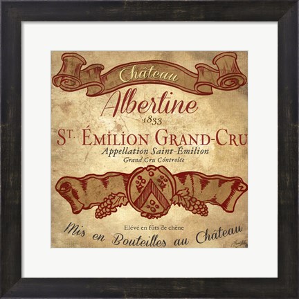 Framed Wine Label IV Print