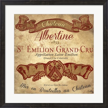 Framed Wine Label IV Print