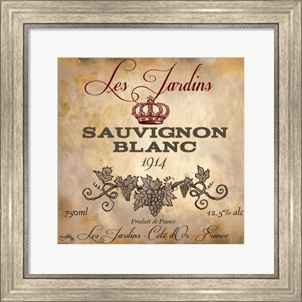 Framed Wine Label VI Print