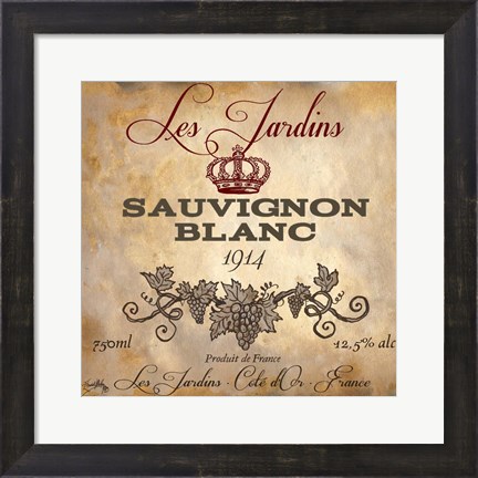 Framed Wine Label VI Print