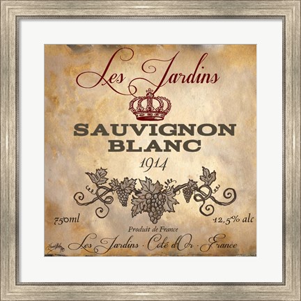 Framed Wine Label VI Print