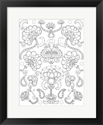 Framed Floral Chain I Print