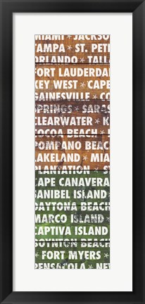 Framed Florida Wood Type Print