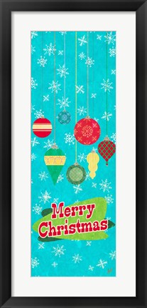 Framed Merry Christmas Ornaments Print