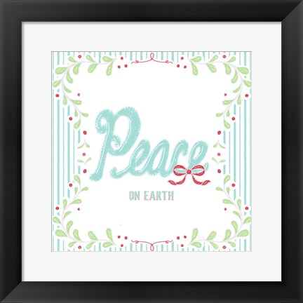 Framed Christmas Wreath III Print