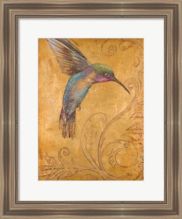 Framed Golden Hummingbird I Print