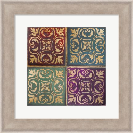 Framed Moroccan Mosaic Patch I Print