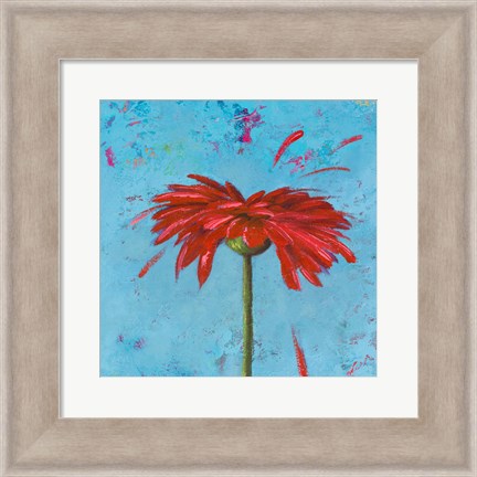 Framed Blue Tiny Flower Square II Print