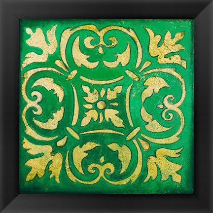 Framed Green Mosaic Print