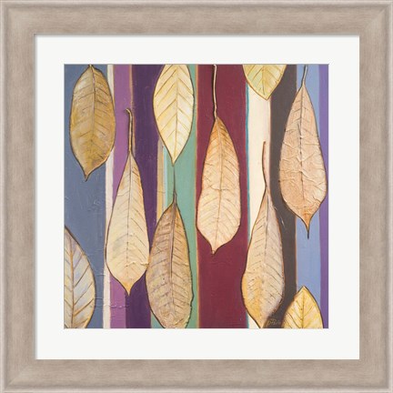 Framed Leaves And Stripes I Print