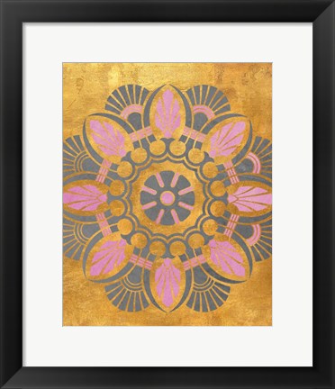 Framed Gray and Pink Medallion II Print