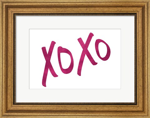 Framed Romantic Pink XOXO Print