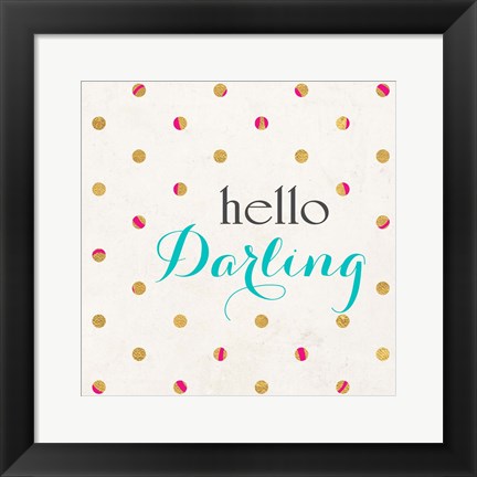 Framed Hello Darling Square Print