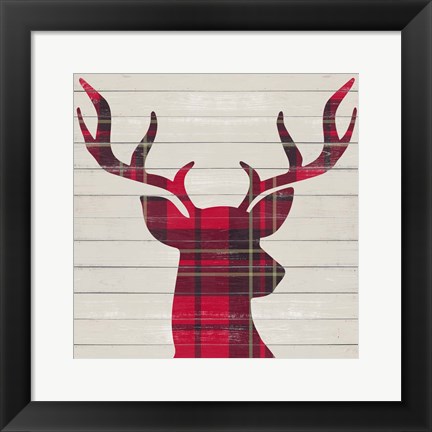 Framed Plaid Christmas I Print