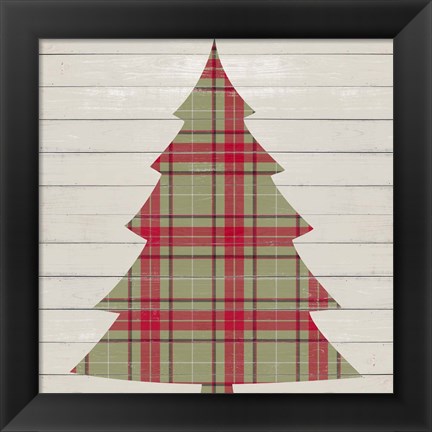 Framed Plaid Christmas II Print