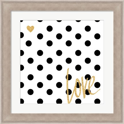 Framed Love with Dots Print