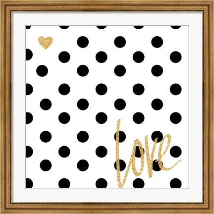 Framed Love with Dots Print