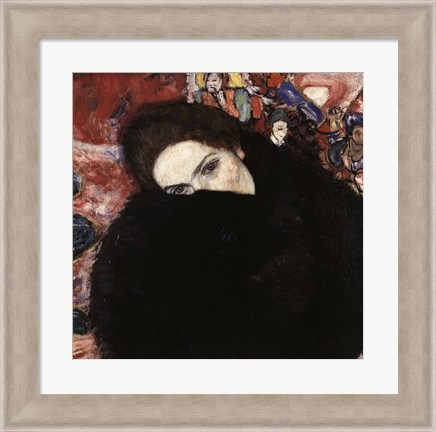 Framed Lady with Muff, 1916-17 Print