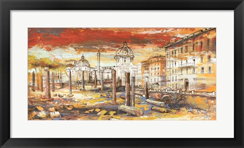 Framed Tramonto su Roma Print