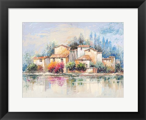 Framed Borgo sul lago Print