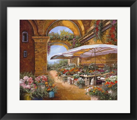 Framed Il Mercato Sotto i Portici Print