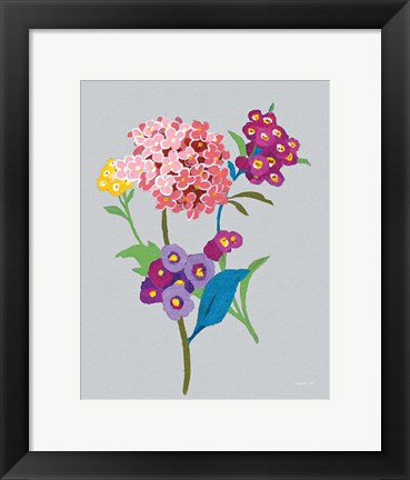 Framed Alpine Bouquet III Gray Print