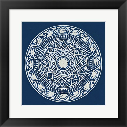 Framed Seville III Dark Blue FB Print