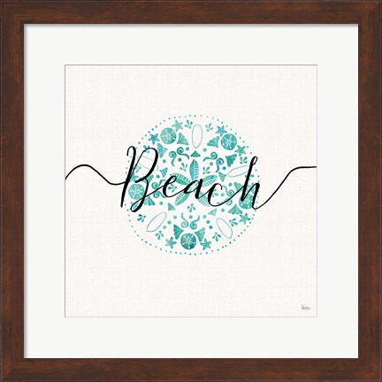 Framed Sea Charms II Teal Print