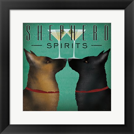 Framed Double Shepherd Martini Print