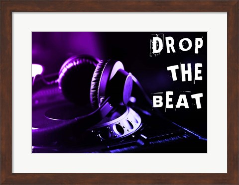 Framed Drop The Beat - Purple and Blue Print