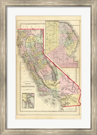 Framed California 1886 Print