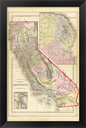 Framed California 1886 Print