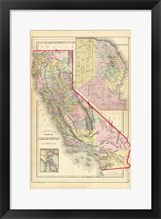 Framed California 1886 Print